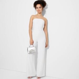 Wild Fable Women's Wide Leg Tube Jumpsuit White Size Medium New With Tags